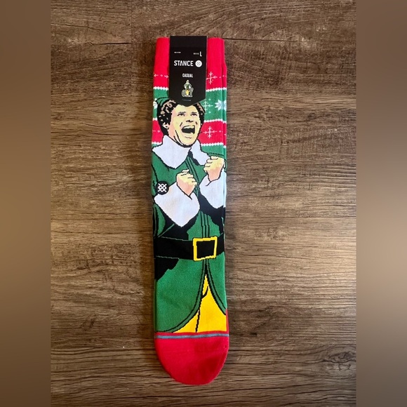 Stance Elf Movie Casual Cold Outside Crew Socks‎ Large 9-13 H31 - Picture 9 of 9